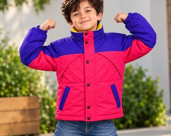 Kids 90s Retro Colorblock Windbreaker, Oliver Tree Inspired Rave Jacket, Colorful Kids Festival Jacket, Vintage Streetwear, Hip Hop Outfit