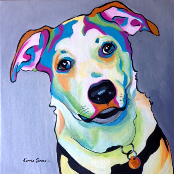 Puppy Mixed Breed Catahoula Great Pyrenees Dog Art Short Etsy