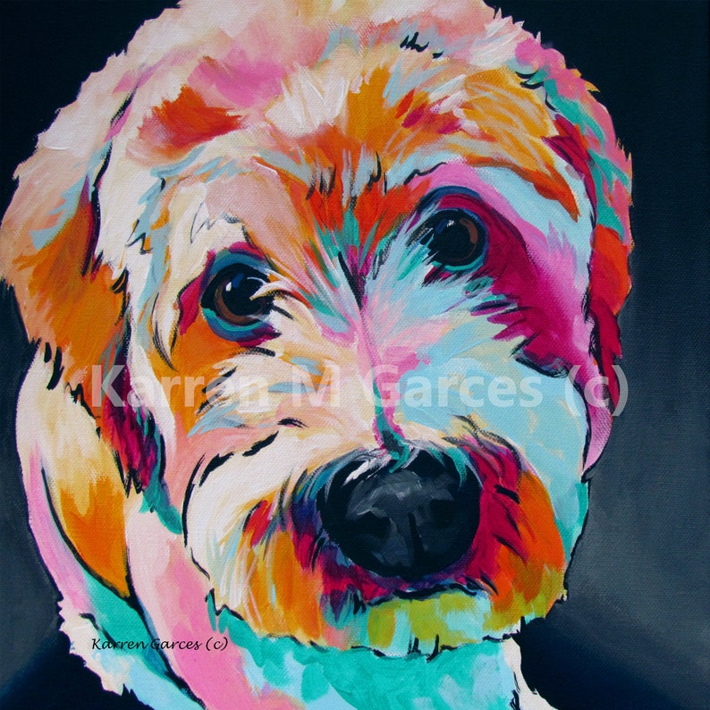 Pop Art Animal Prints Pet Loss Gifts for Dog Mom Labradoodle Painting from Photo Pet Art Dog Lover Gift Dog Portrait Anniversary Gift
