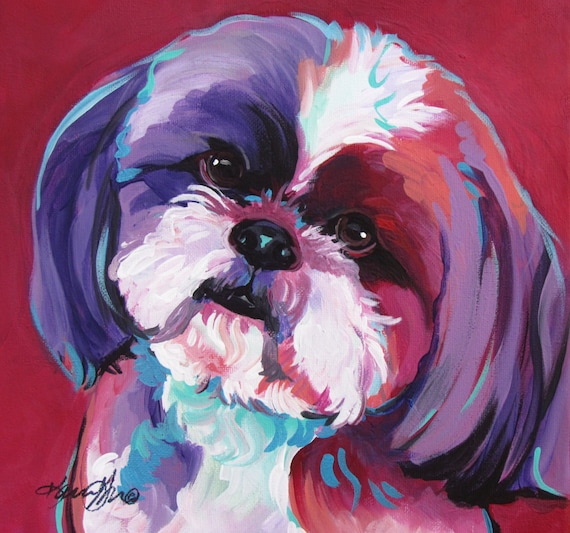 POODLE coffee dog reproduction of painting 11x14 art artist PRINTs gift