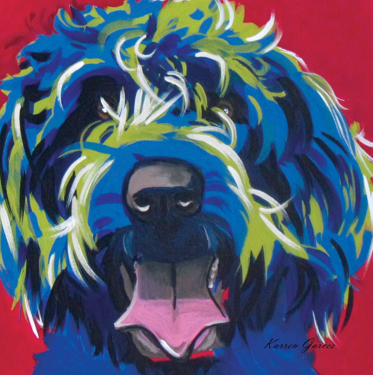 Labradoodle Goldendoodle Griffon Dog Art Pop Art Furry Etsy