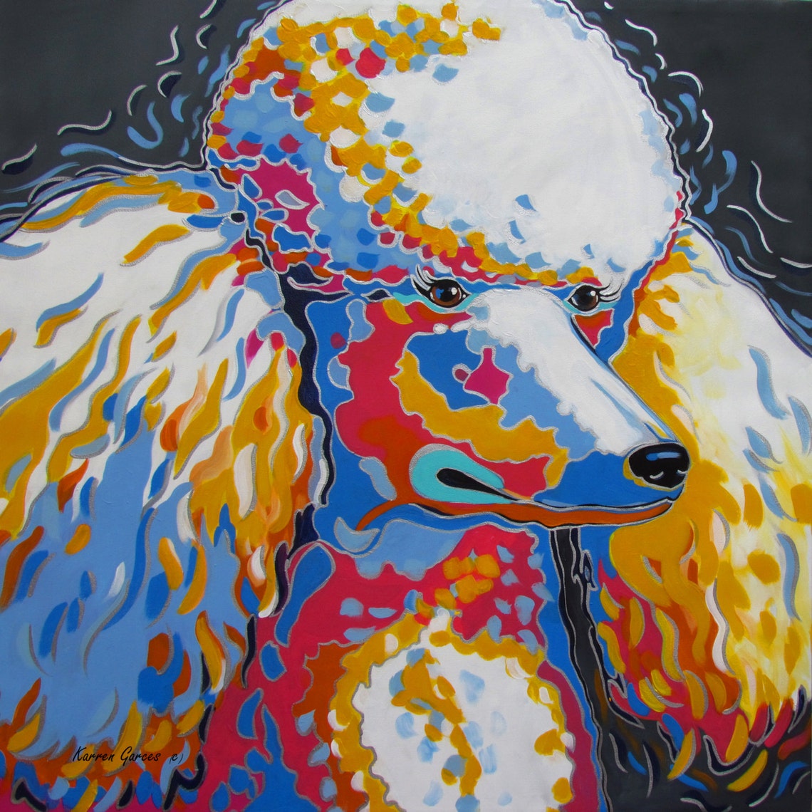 Standard Poodle Dog Art Gifts Poodle Art Portrait Etsy