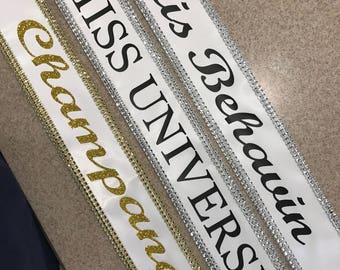 ladies sash that says miss universe for sale