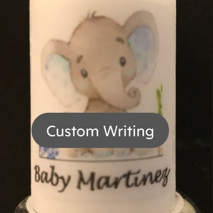 Giraffe Jungle Animal Baby Shower Candle Favors Giraffe Birthday, Baby Giraffe Jungle Animals, Baptism,elephant favors image 7