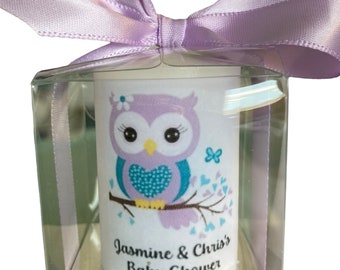 Owl Baby Shower Favors , Light Purple theme baby shower candle favors, Customize your favors and handouts