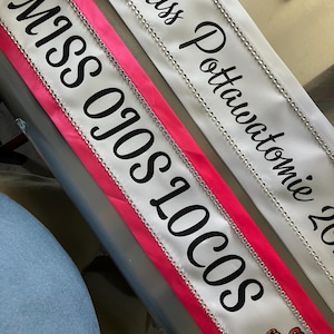 Custom Pageant Sash, Satin Ribbon, Bachelorette Party Decor - Etsy