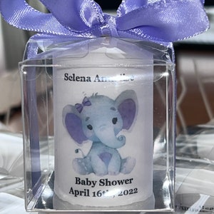 Purple Elephant Baby shower favors, gender neutral favors, elephant themed favors, Baby shower Favors, Personalized affordable, unique