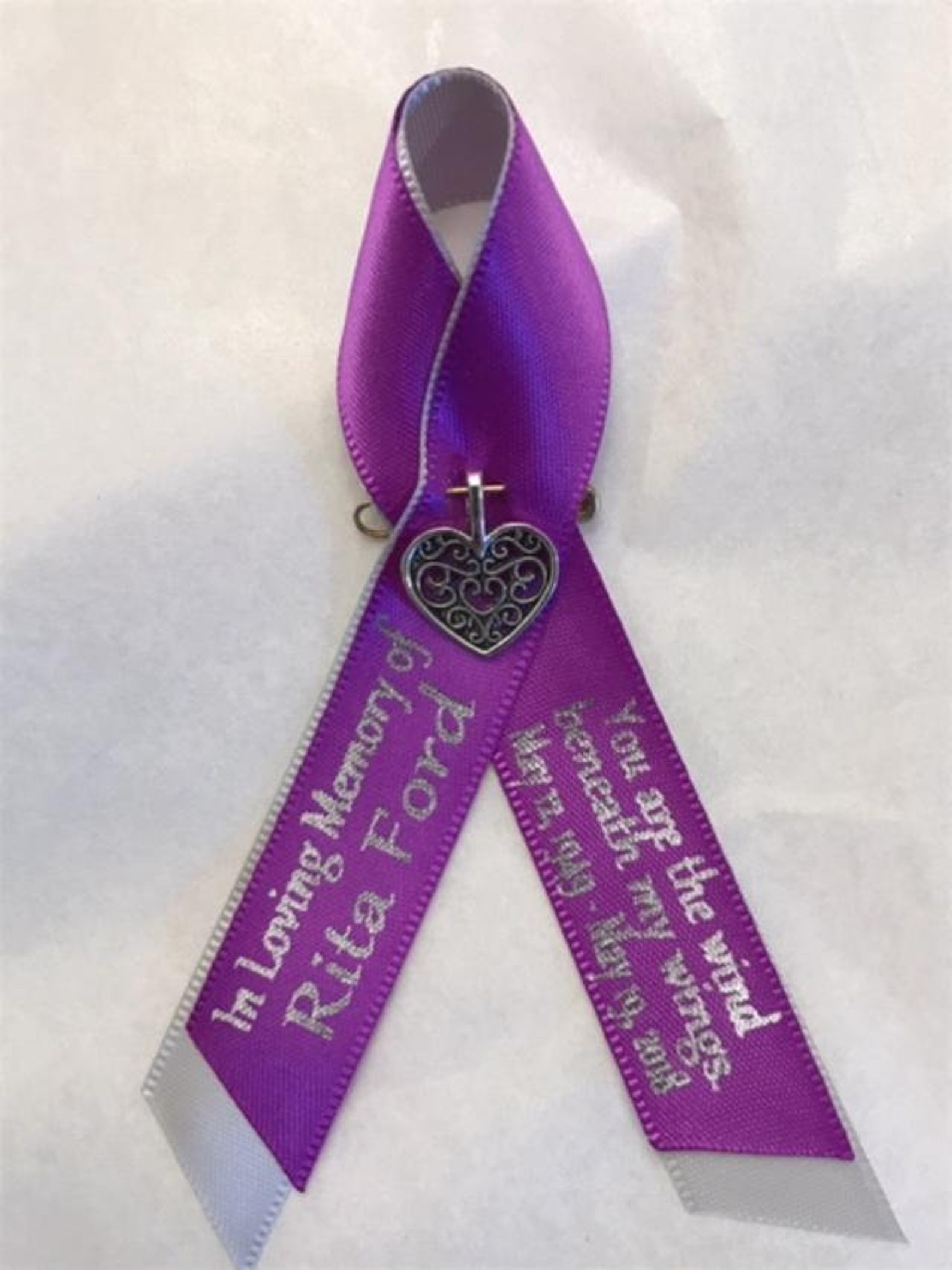 Cross Memorial pins Personalized ribbon pinned wedding Etsy