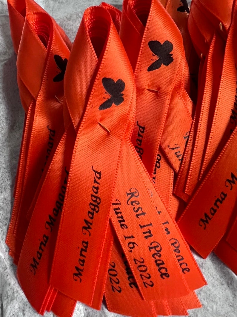 Custom Pinned Lape Ribbons Custom Awareness Ribbons Etsy