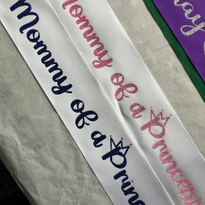 Bride to be party, Mommy to be, baby shower sash, Halloween Sash, Prom King, Prom Queen, Beauty Queen, Any Color any wording, custom sash image 3