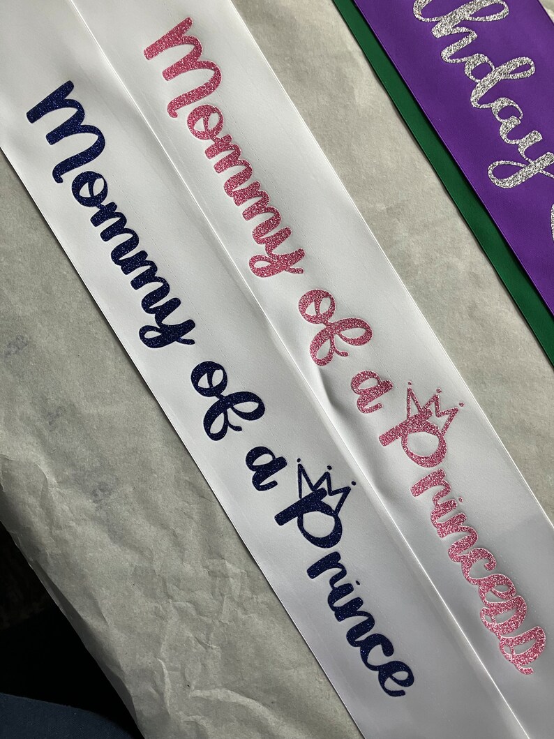 Bride to be party, Mommy to be, baby shower sash, Halloween Sash, Prom King, Prom Queen, Beauty Queen, Any Color any wording, custom sash image 3