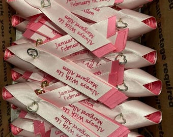 Personalized Memorial Ribbon Pin, Funeral Remembrance