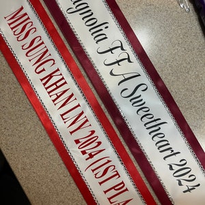 Pageant Sash, Birthday sash, Beauty pageant Sash, Argentina, Miss Universe,  Miss Understood, Group Costume, Miss USA Any Color any wording
