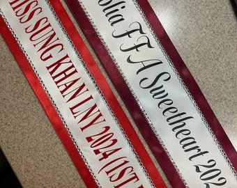 Pageant Sash, Birthday sash, Beauty pageant Sash, Argentina, Miss Universe,  Miss Understood, Group Costume, Miss USA Any Color any wording