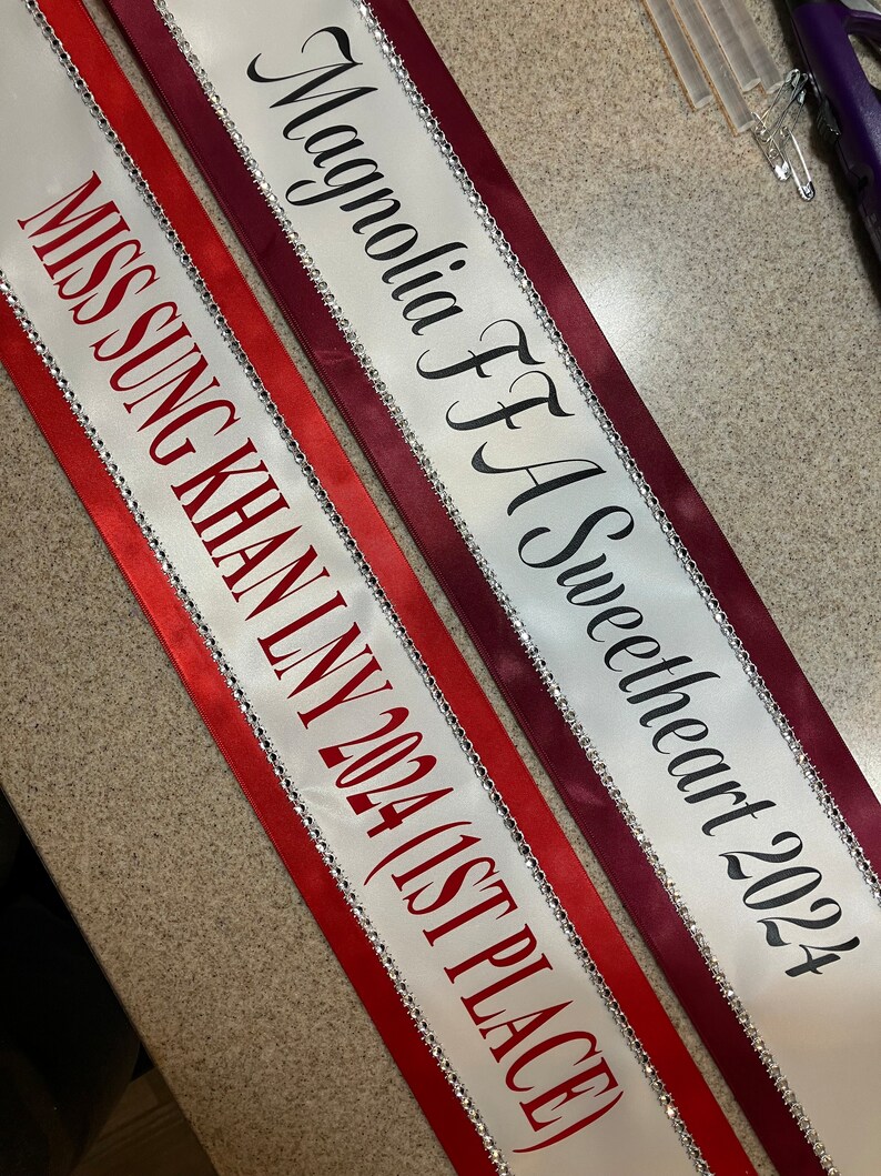 Custom Pageant Sash, Satin Ribbon, Bachelorette Party Decor - Etsy
