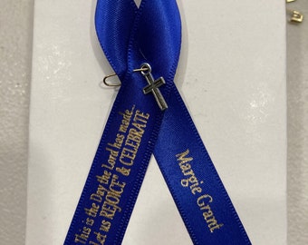 Beautiful custom made remembrance or support ribbons. Show awareness with this pin on, ready to wear lapel ribbon for any event or ceremony