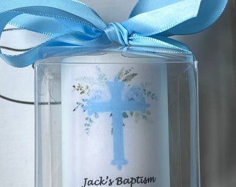 Cross themed , Boy Baptism, christening favor, Baby shower favors,  Candle Favors,  classic themed Favors, Baptism , Holy Communition Favors