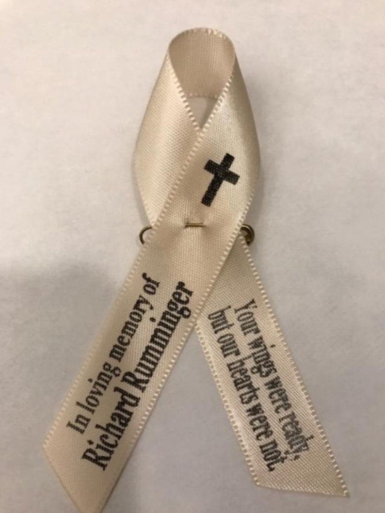 Memorial Pins Personalized 5/8 Ribbon Pinned Wedding Favors Etsy