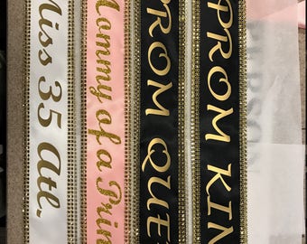 Miss Argentina,  Custom Sash,Wedding Sash Prom King, Prom Queen,  Beauty Queen,Miss USA Any Color any wording