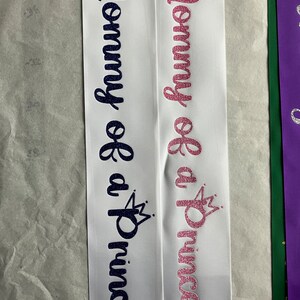 Bride to be party, Mommy to be, baby shower sash, Halloween Sash, Prom King, Prom Queen, Beauty Queen, Any Color any wording, custom sash image 2