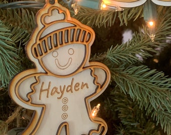 Custom Family Ornament, laser cut and engraved, personalize with family or pets names. Great gift for the person who has everything!