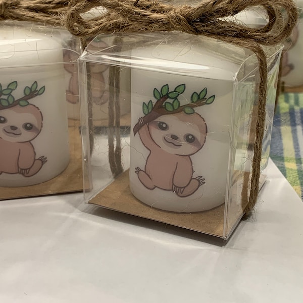 Little Sloth on a tree, gender neutral favors, cute Sloth themed favors, Baby shower Favors, Personalized affordable, unique take home gift