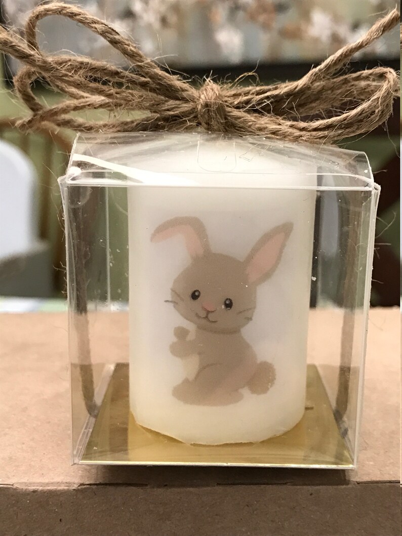 Bunny Themed Baby Shower Favors Woodland Animal Candle Classic Holy Communition