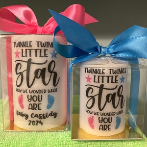2 or 3 inch candle favors Gender reveal favors, gender neutral, he or she favors, gender reveal, gender reveal candles image 4