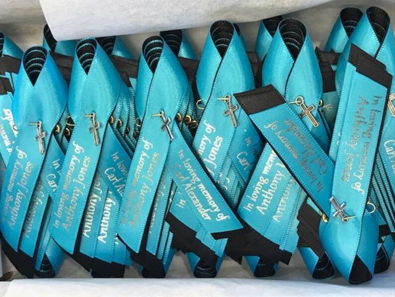 Cross Memorial pins Personalized ribbon pinned wedding Etsy