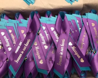 100 pinned customized Memorial Ribbons, Awareness Ribbons, Personalized Ribbons, Fundraiser ribbons, Support Ribbons, Pin on Ribbons