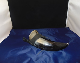 Metal Rimed Viking Drining Horn