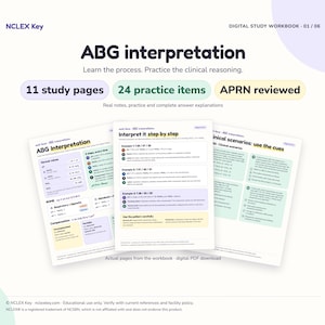 ABG-tolkningsfusklapp med övningsfrågor och motiveringar