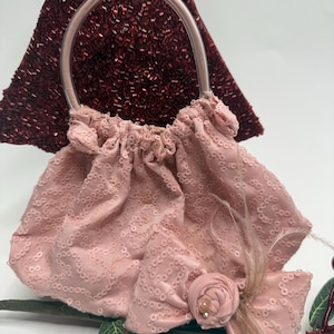 Porte-monnaie rose pour petite fille avec noeud pour cheveux assorti - Ensemble assorti - Mode enfant - Accessoire fille - Noeud pour cheveux rose - Idée cadeau