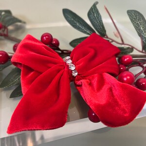 Elegant Red Hair Bow for Kids - Red Christmas Bow - Gift For Kids - Hair Bow For Girls - Red Hair Accessories