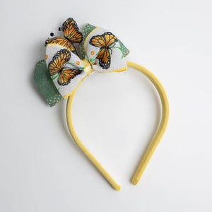 Handmade Butterfly Kids Headband with Bow - Cute Hair Accessory - Bow Headband - Trendy Girls Hair Accessory - Girls Hair Accessories