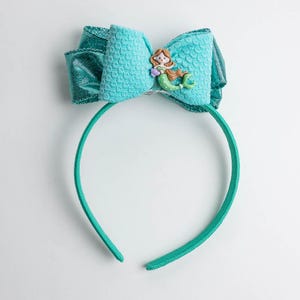 Türkises Meerjungfrau-Stirnband für Kinder - Schulanfang - Buntes Band - Kinder-Haarschmuck - Handgefertigtes Band
