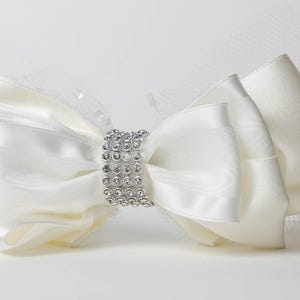 Handmade White Bow Headband - Perfect Flower Girl Accessory | Flower Girls Gift | Little Girls Headband | White Hair Bow