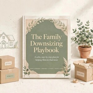 Parents Downsizing Checklist Bundle, Senior Move Planner and 90-Day Plan, Helping Elderly Parents Move Guide, Digital Download PDF