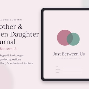 Diario para madre e hija adolescentes, diario digital guiado, diario para iPad de GoodNotes, regalo para madre e hija adolescente, PDF con hipervínculos