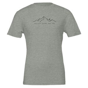 T-shirt « Collectez les vues, pas les records », T-shirt humoristique pour trail, Cadeau pour coureur de trail, T-shirt pour ultra-traileur, T-shirt de randonnée, Cadeau pour alpiniste Athletic Heather