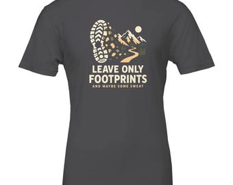 Leave Only Footprints Shirt, Funny Trail Running T-Shirt, Trail Runner Gift, Ultra Runner Tee, Hiking Shirt, Mountain Runner Gift