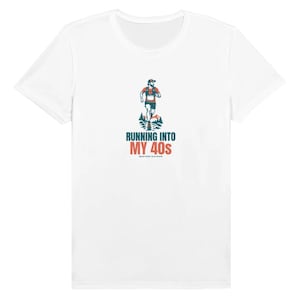 Running Into My 40s Tech Running Shirt, Moisture Wicking Trail Running Tee, Birthday Gift for Runner, Masters Runner Shirt