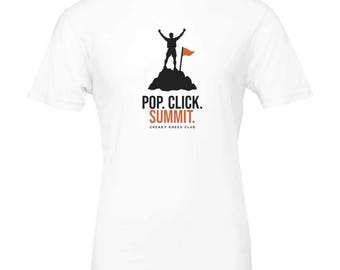 Camiseta Pop Click Summit, camiseta divertida para correr por senderos, regalo para corredores de montaña, camiseta de senderismo, camiseta para corredores de montaña.