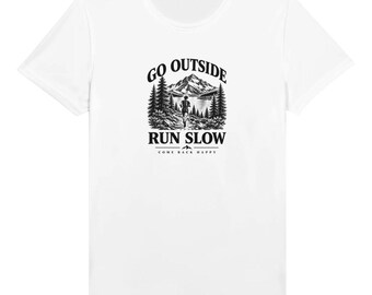 Camiseta técnica para correr "Sal a la calle, corre despacio, vuelve feliz", camiseta de trail running que absorbe la humedad, regalo para corredores