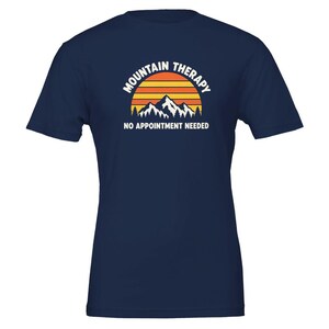 Mountain Therapy No Appointment Needed Shirt, Funny Trail Running T-Shirt, Trail Runner Gift, Ultra Runner Tee, Hiking Shirt Navy