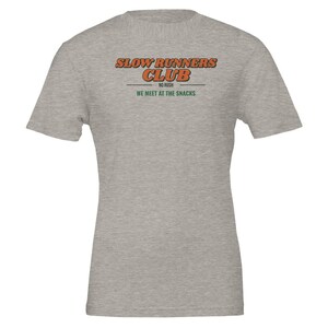 Slow Runners Club Shirt, Funny Trail Running Tee, Ultra Runner Gift, Hiking Shirt, Mountain Runner Gift in Multiple Colors & Sizes Heather Dust
