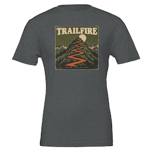 TrailFire Burn the Climb Album T-Shirt, Trail Rock Band Tee, Funny Trail Running Shirt, Mountain Band Shirt, Runner Music Lover Gift image 1