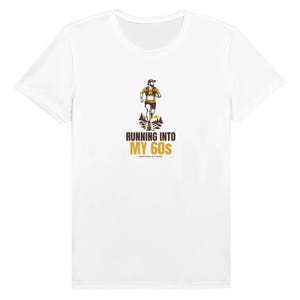 Running Into My 60s Tech Running Shirt, Moisture Wicking Trail Running Tee, Birthday Gift for Runner, Masters Runner Shirt