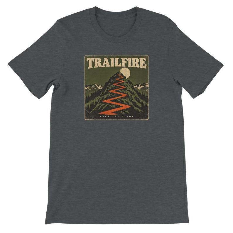 TrailFire Burn the Climb Album T-Shirt, Trail Rock Band Tee, Funny Trail Running Shirt, Mountain Band Shirt, Runner Music Lover Gift image 2