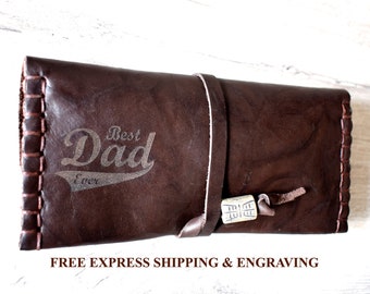 Handmade leather tobacco wallet, Leather Pouch, Tobacco bag, leather tobacco gift